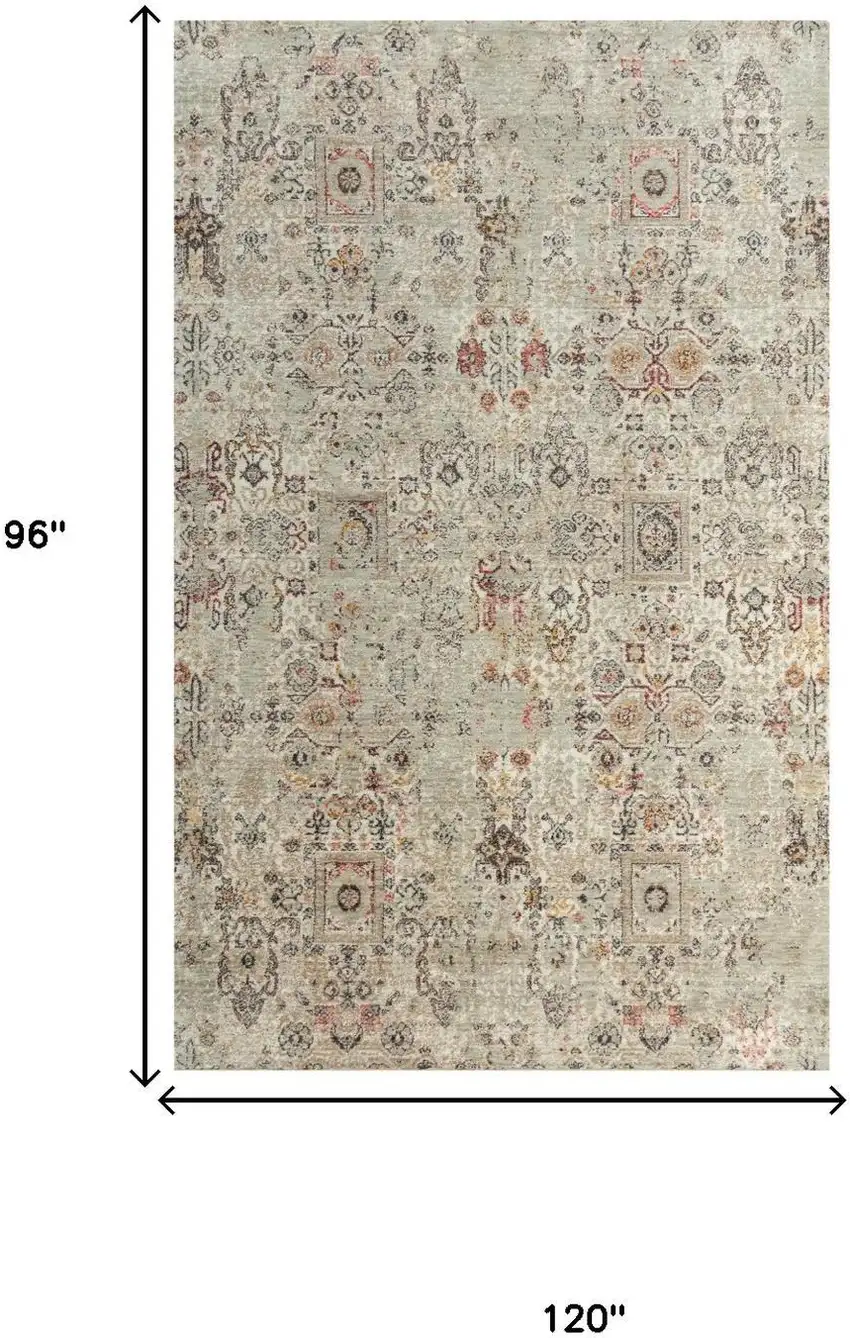 Ivory And Brown New Zealand Lambs Wool Oriental Hand Carved Handmade Area Rug Photo 6
