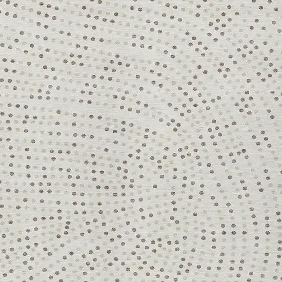 Ivory And Brown Polka Dot Washable Indoor Outdoor Area Rug Photo 6