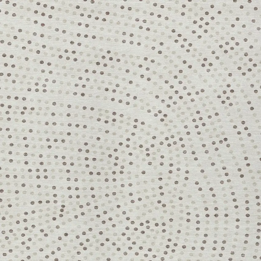 Ivory And Brown Polka Dot Washable Indoor Outdoor Area Rug Photo 6