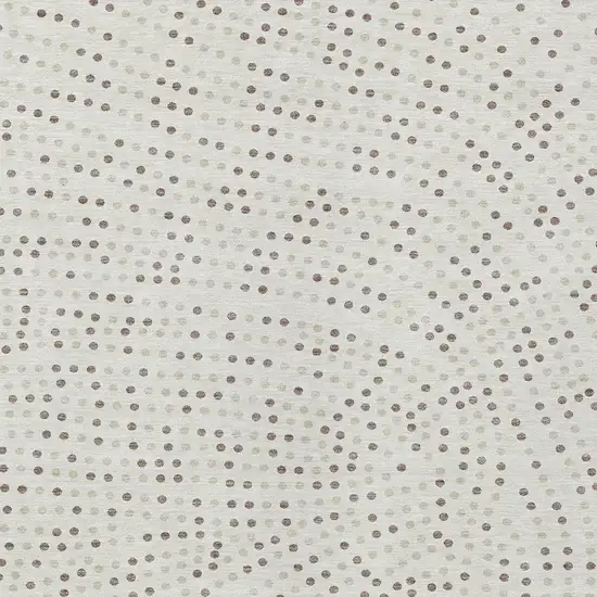 Ivory And Brown Polka Dot Washable Indoor Outdoor Area Rug Photo 5