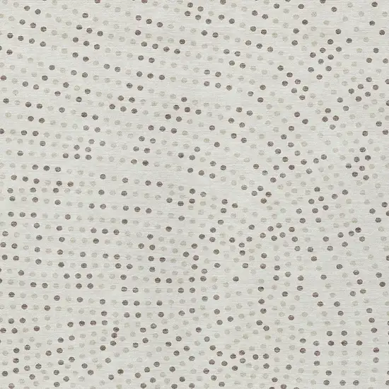 Ivory And Brown Polka Dot Washable Indoor Outdoor Area Rug Photo 6