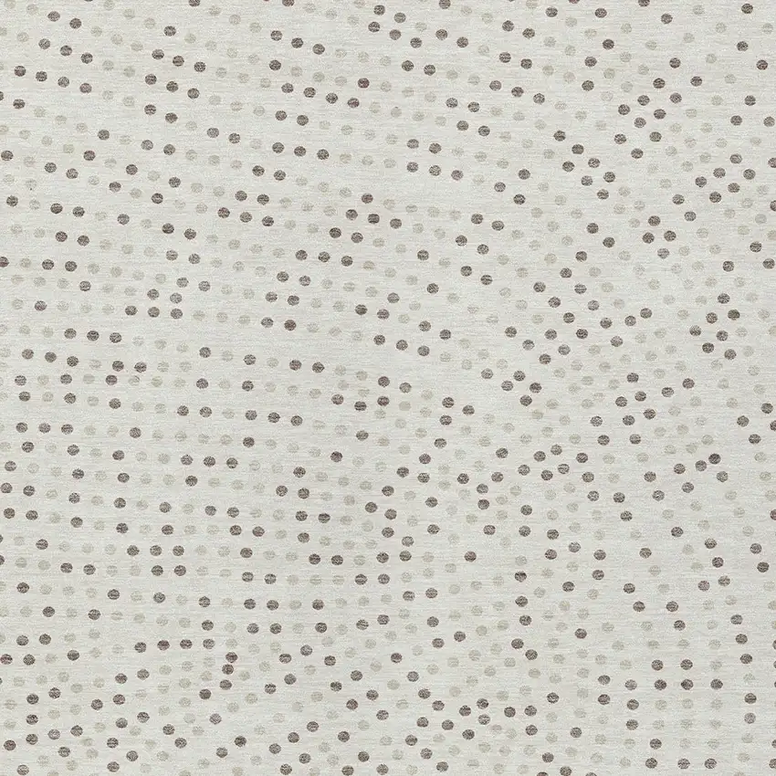 Ivory And Brown Polka Dot Washable Indoor Outdoor Area Rug Photo 6