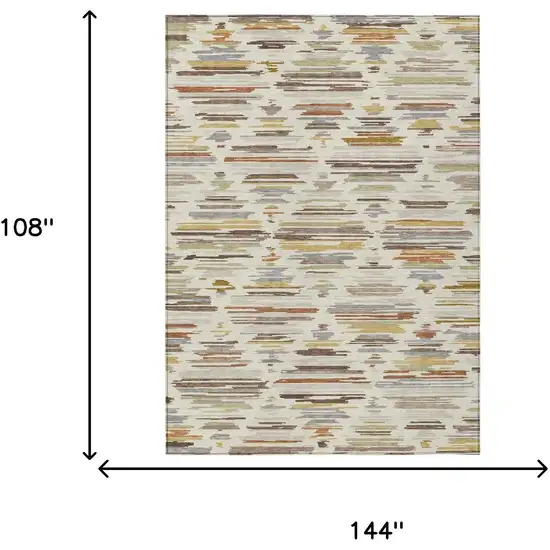 Ivory And Brown Southwestern Washable Indoor Outdoor Area Rug Photo 6