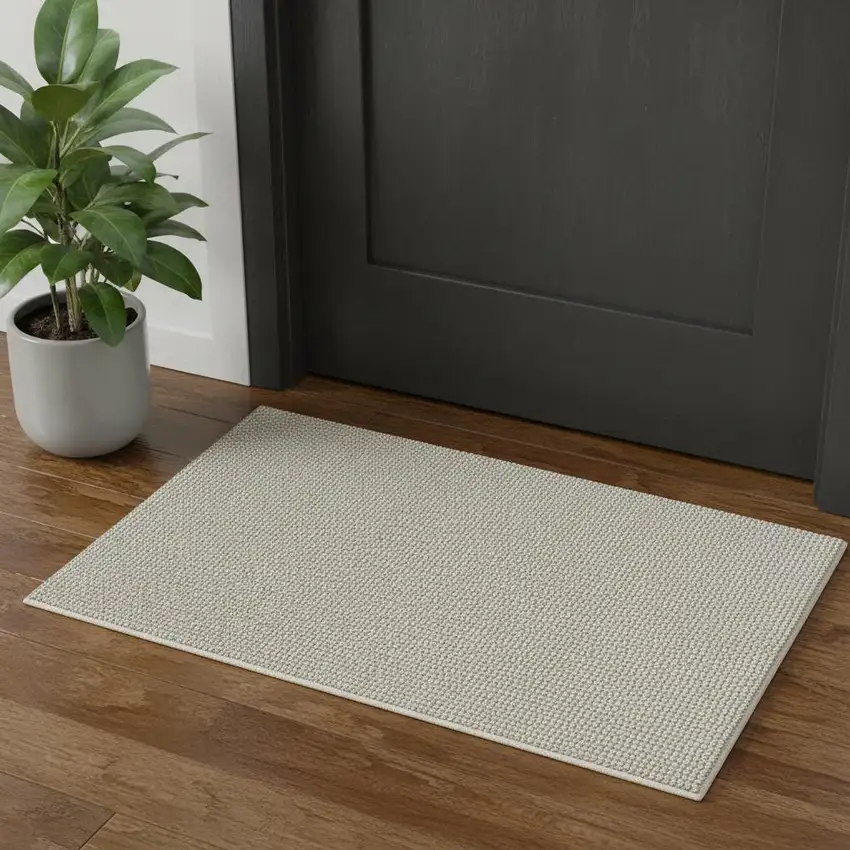 Ivory And Brown Striped Area Rug Photo 1