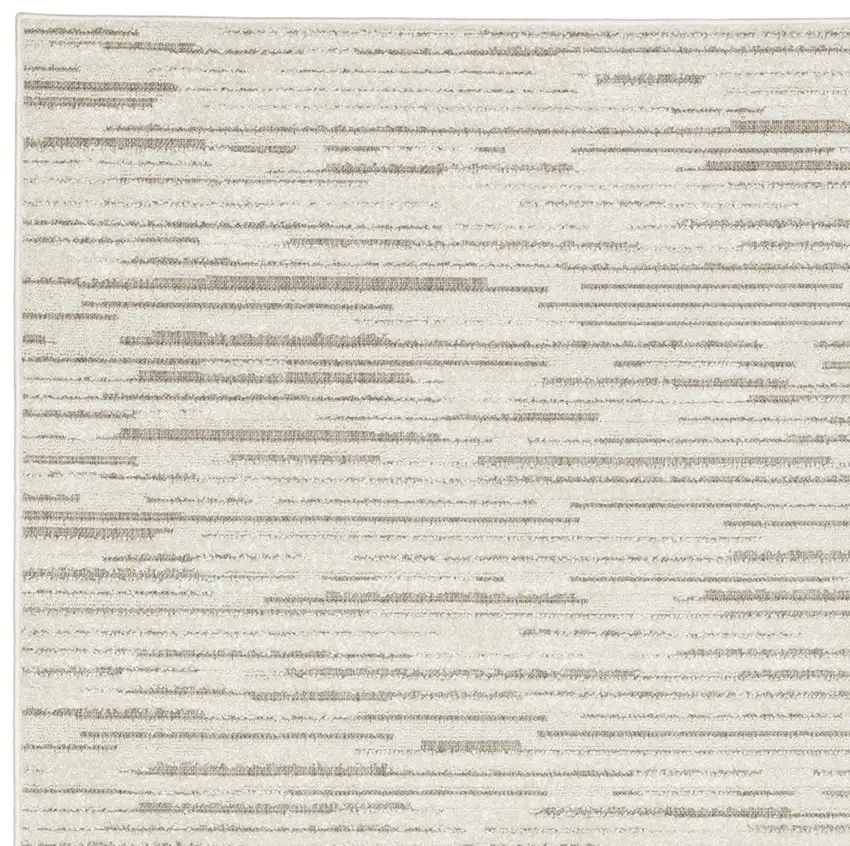 Ivory And Brown Striped Distressed Area Rug Photo 6