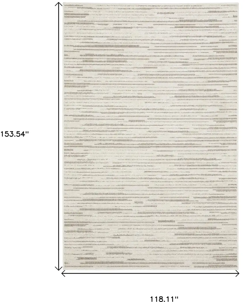 Ivory And Brown Striped Distressed Area Rug Photo 3