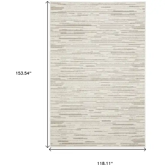Ivory And Brown Striped Distressed Area Rug Photo 3