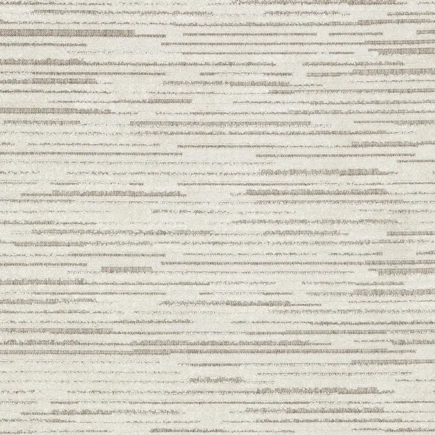 Ivory And Brown Striped Distressed Area Rug Photo 6