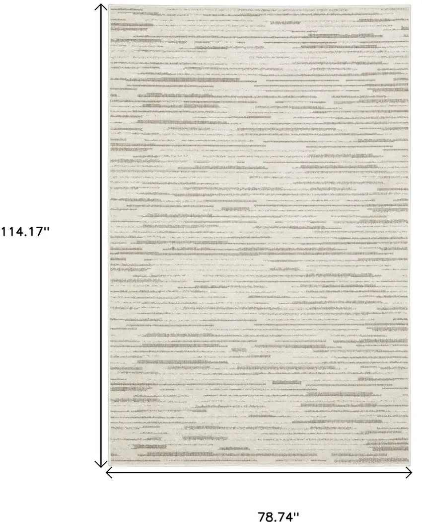 Ivory And Brown Striped Distressed Area Rug Photo 3