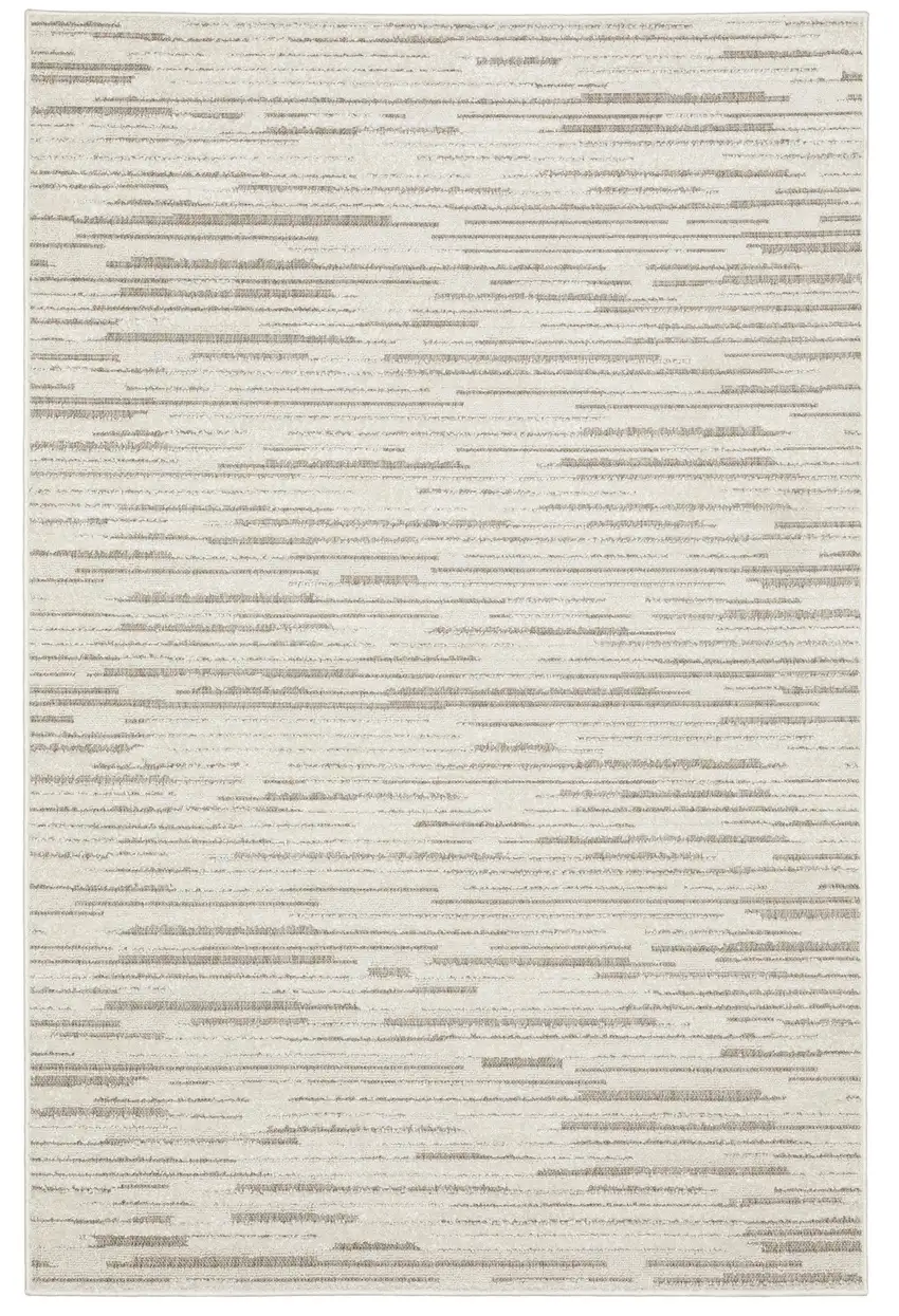 Ivory And Brown Striped Distressed Area Rug Photo 2