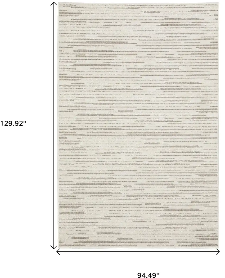 Ivory And Brown Striped Distressed Area Rug Photo 3