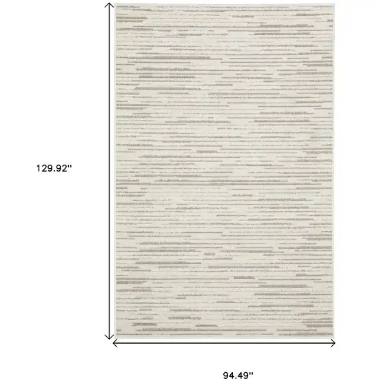 Ivory And Brown Striped Distressed Area Rug Photo 3