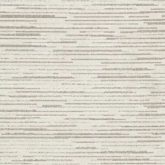 Ivory And Brown Striped Distressed Area Rug Photo 6