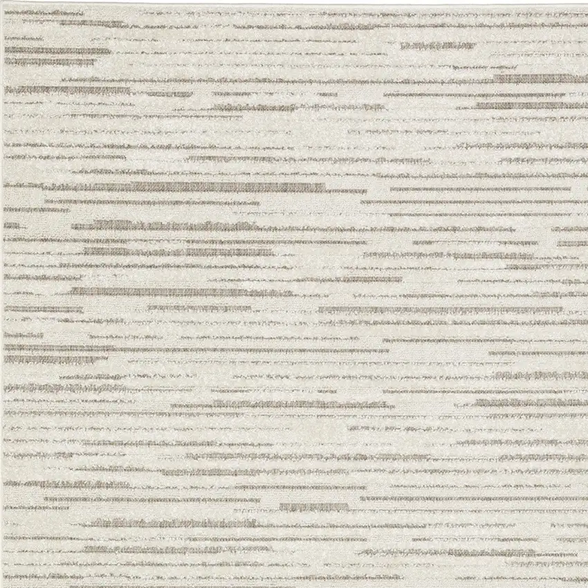 Ivory And Brown Striped Distressed Area Rug Photo 7