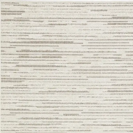 Ivory And Brown Striped Distressed Area Rug Photo 7