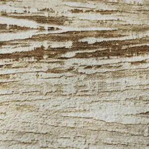 Photo of Ivory And Brown Striped Washable Area Rug With UV Protection