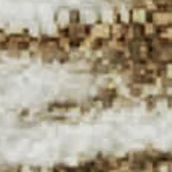 Ivory And Brown Striped Washable Area Rug With UV Protection Photo 4