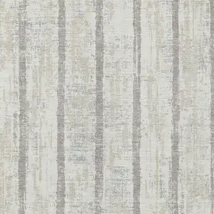 Photo of Ivory And Brown Striped Washable Indoor Outdoor Area Rug