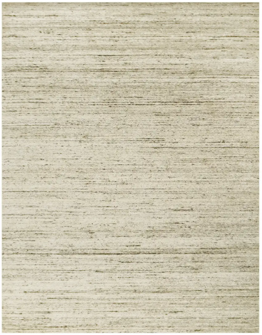 Ivory And Brown Wool Striped Hand Woven Area Rug Photo 3