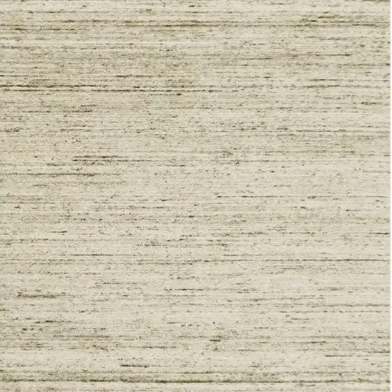 Ivory And Brown Wool Striped Hand Woven Area Rug Photo 5