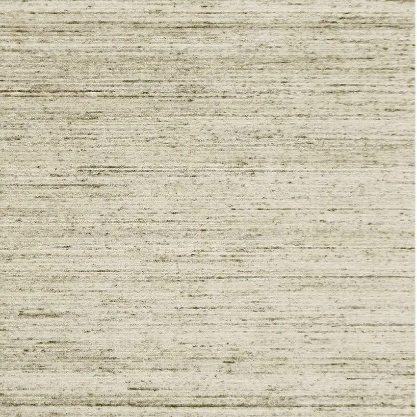 Ivory And Brown Wool Striped Hand Woven Area Rug Photo 5