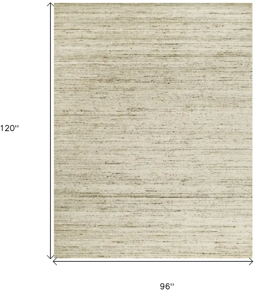 Ivory And Brown Wool Striped Hand Woven Area Rug Photo 7