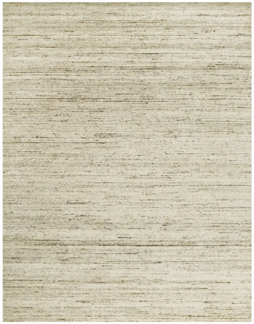 Ivory And Brown Wool Striped Hand Woven Area Rug Photo 3