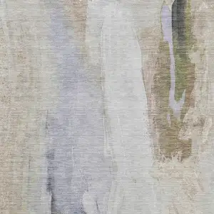 Photo of Ivory And Charcoal Abstract Washable Indoor Outdoor Area Rug