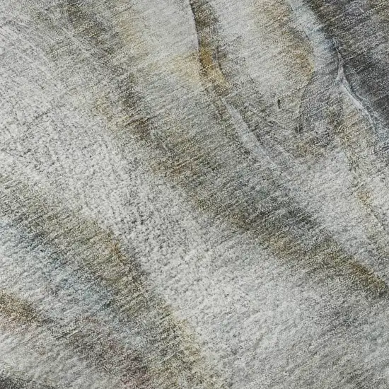 Ivory And Charcoal Animal Print Washable Area Rug With UV Protection Photo 8