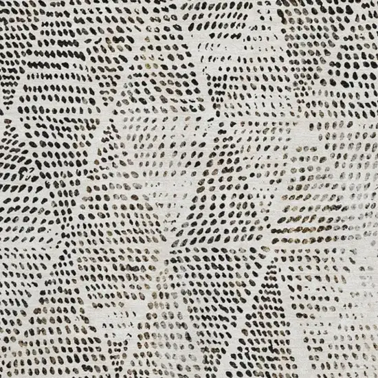 Ivory And Charcoal Diamond Washable Area Rug With UV Protection Photo 3