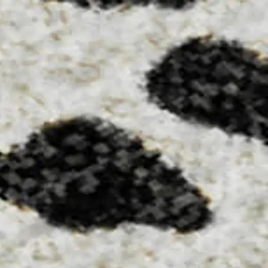 Ivory And Charcoal Diamond Washable Area Rug With UV Protection Photo 4