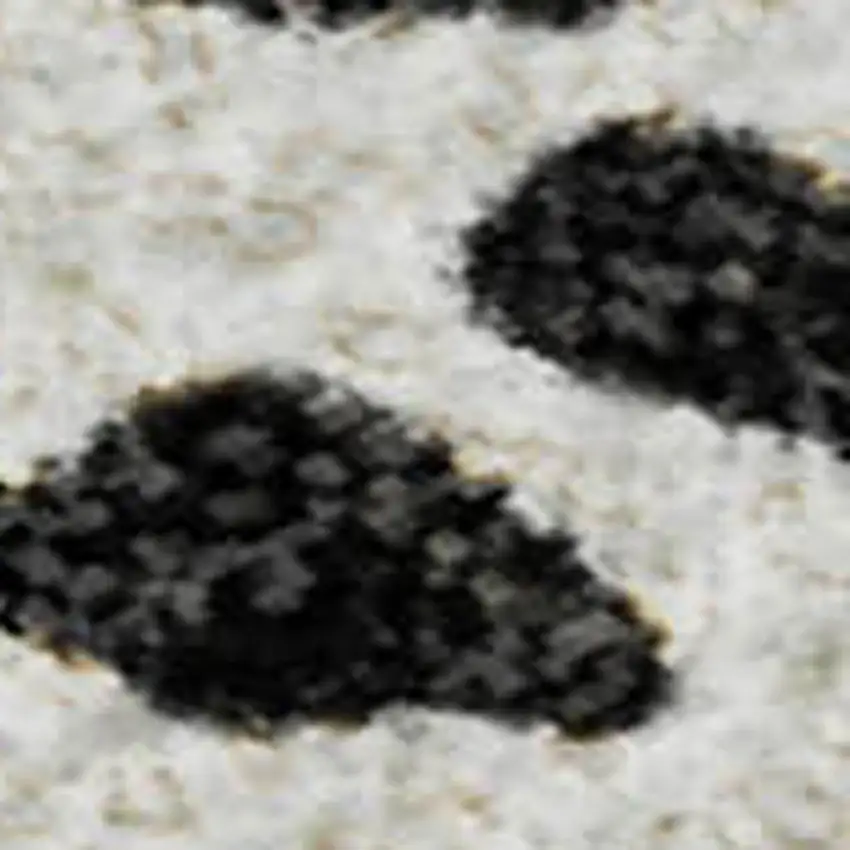 Ivory And Charcoal Diamond Washable Area Rug With UV Protection Photo 4