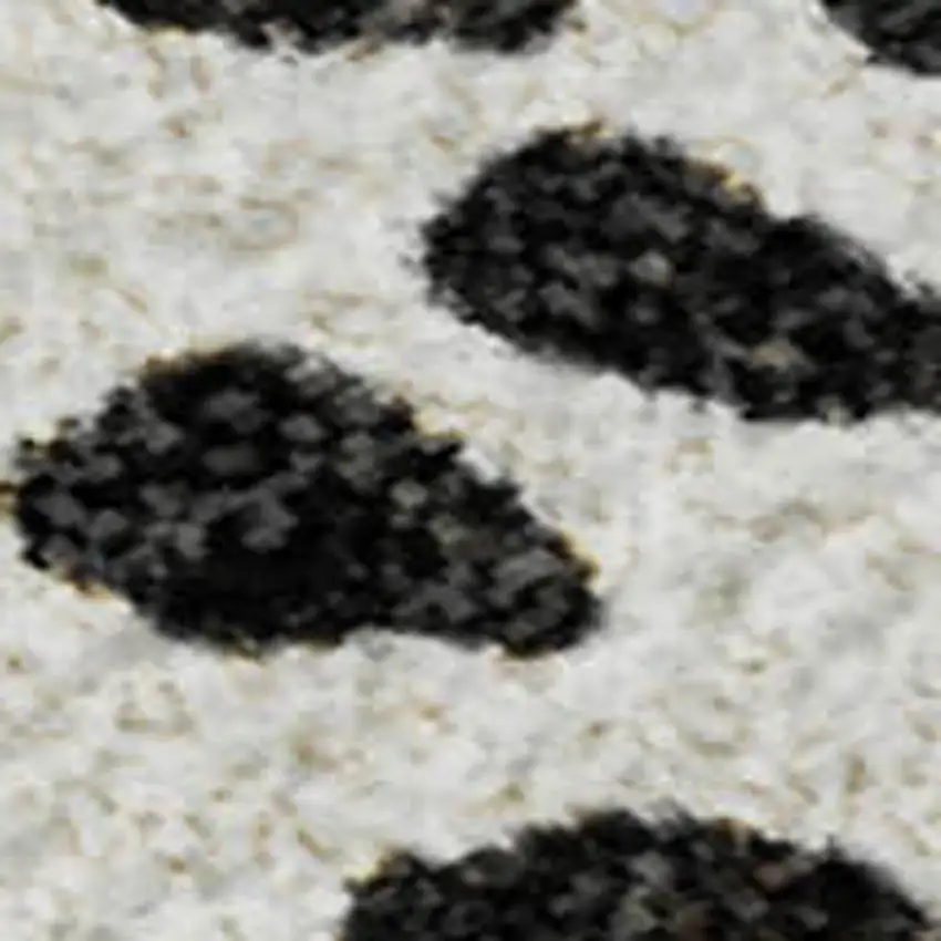 Ivory And Charcoal Diamond Washable Area Rug With UV Protection Photo 5