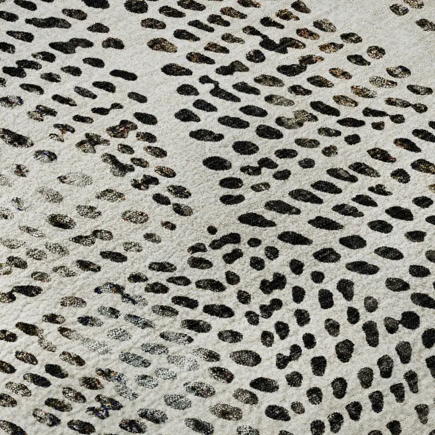 Ivory And Charcoal Diamond Washable Area Rug With UV Protection Photo 3