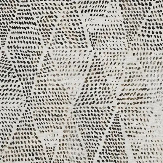 Ivory And Charcoal Diamond Washable Area Rug With UV Protection Photo 6