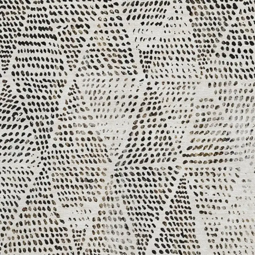 Ivory And Charcoal Diamond Washable Area Rug With UV Protection Photo 6