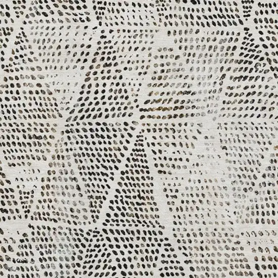 Ivory And Charcoal Diamond Washable Area Rug With UV Protection Photo 3