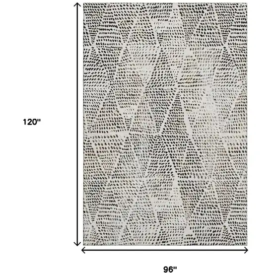 Ivory And Charcoal Diamond Washable Area Rug With UV Protection Photo 7