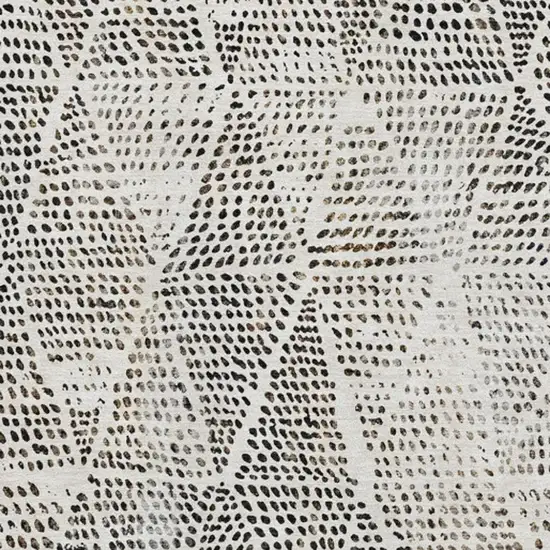 Ivory And Charcoal Diamond Washable Area Rug With UV Protection Photo 3