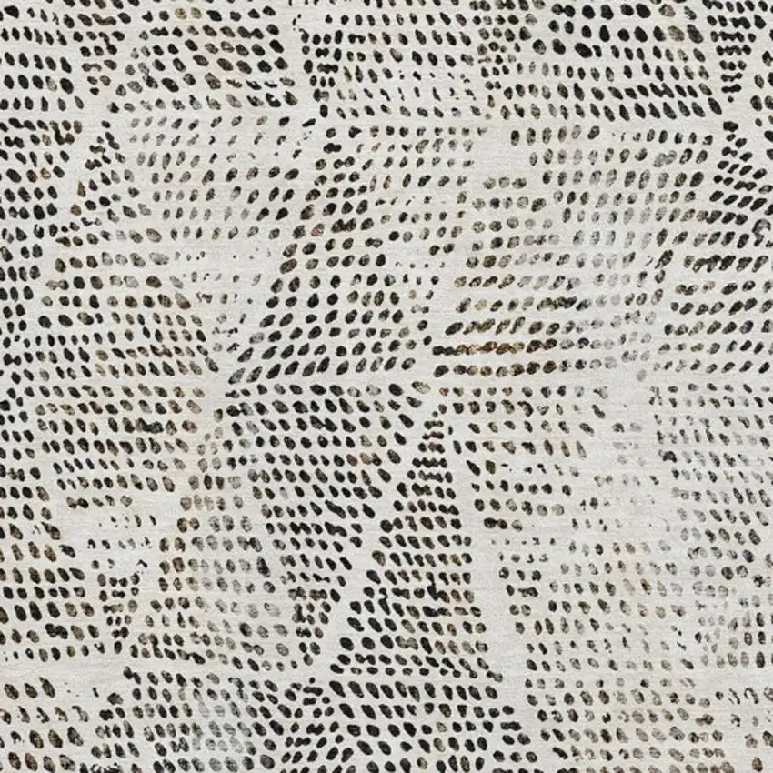 Ivory And Charcoal Diamond Washable Area Rug With UV Protection Photo 3