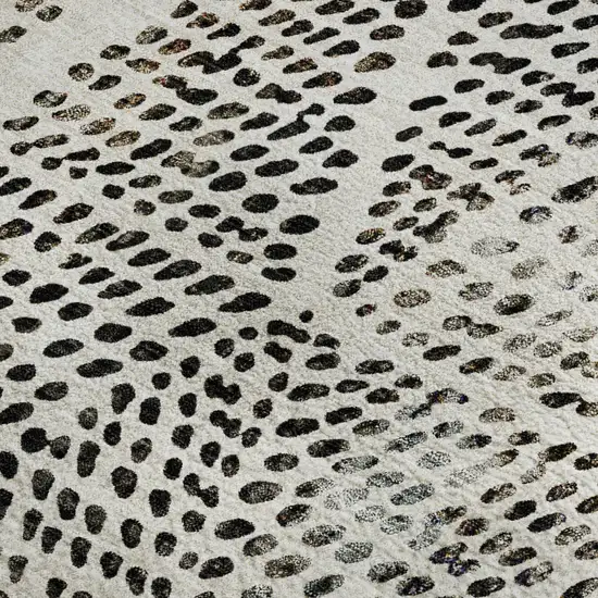 Ivory And Charcoal Diamond Washable Area Rug With UV Protection Photo 4