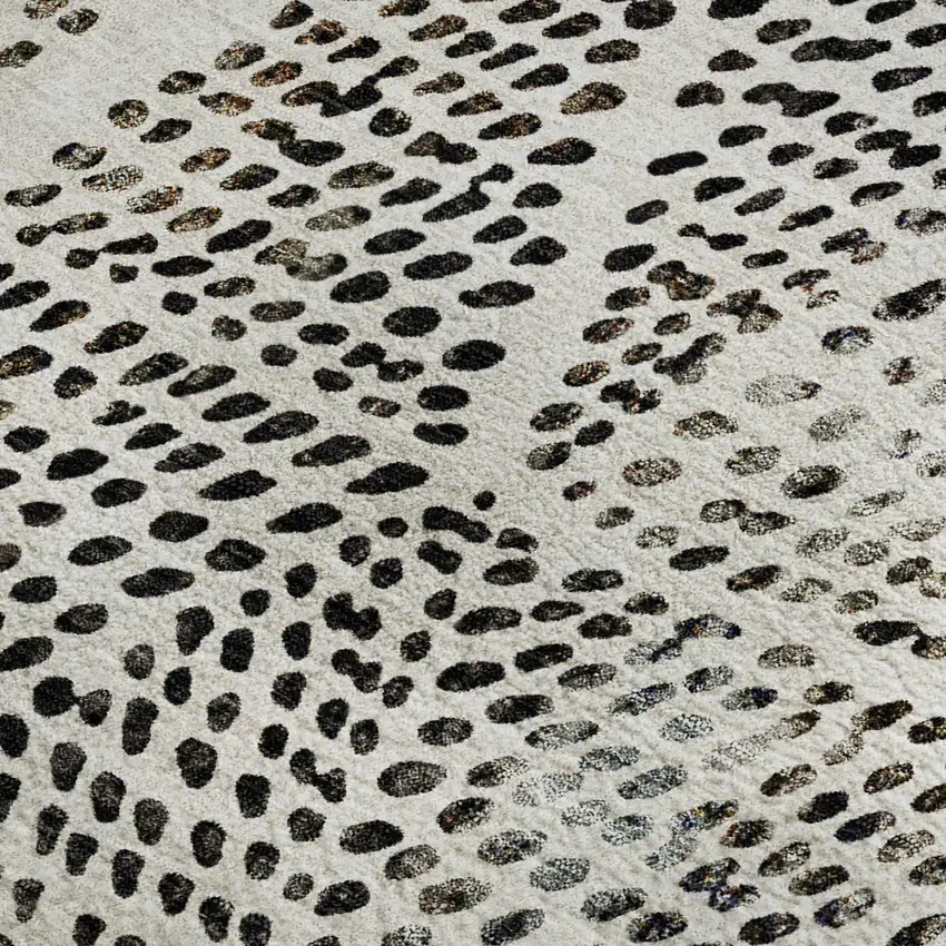 Ivory And Charcoal Diamond Washable Area Rug With UV Protection Photo 4