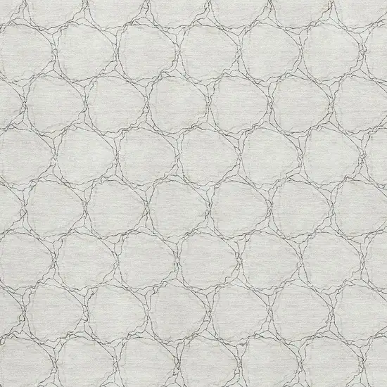 Ivory And Charcoal Geometric Washable Area Rug With UV Protection Photo 2