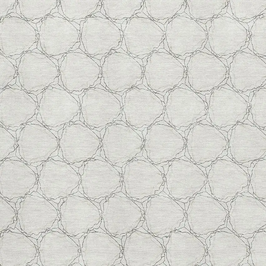 Ivory And Charcoal Geometric Washable Area Rug With UV Protection Photo 2