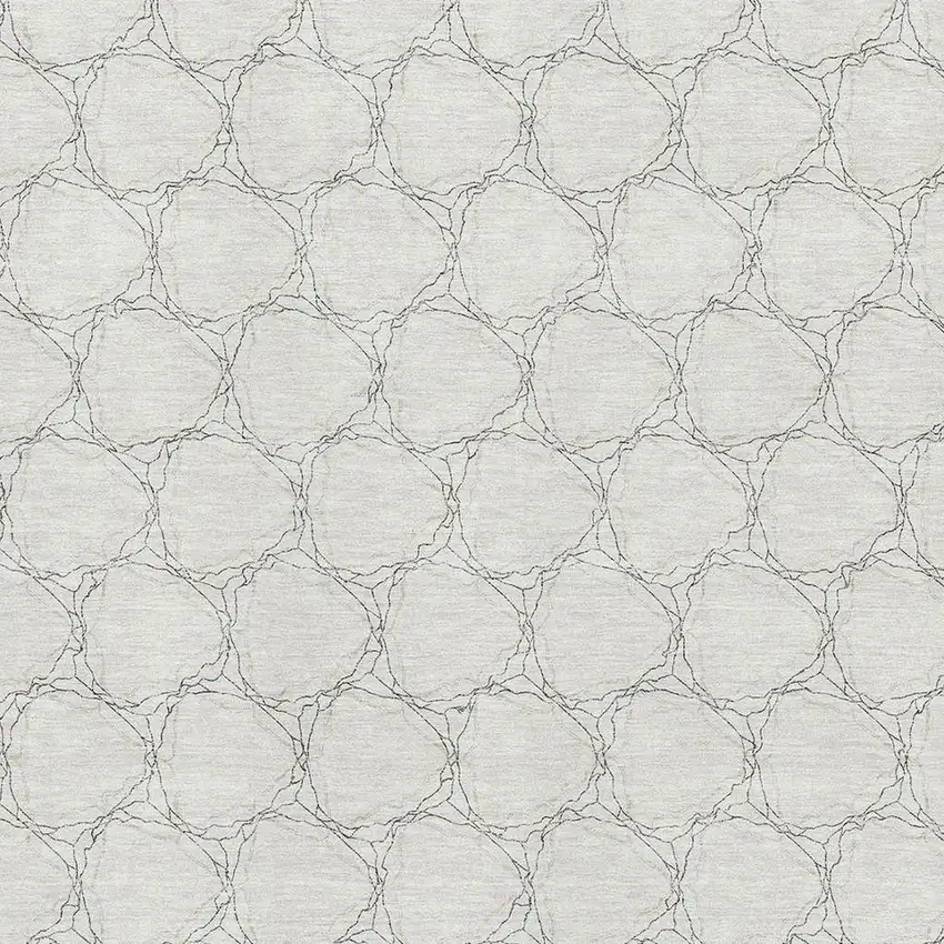 Ivory And Charcoal Geometric Washable Area Rug With UV Protection Photo 2