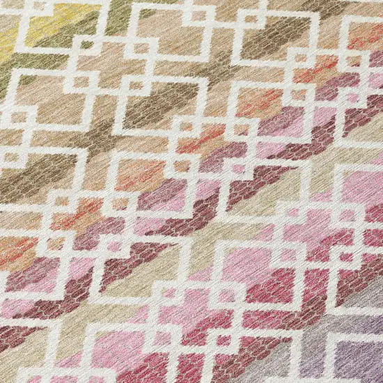 Ivory And Chocolate Striped Washable Indoor Outdoor Area Rug Photo 6