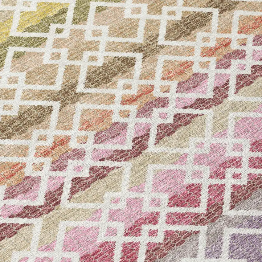 Ivory And Chocolate Striped Washable Indoor Outdoor Area Rug Photo 6