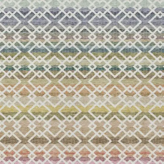 Ivory And Chocolate Striped Washable Indoor Outdoor Area Rug Photo 3