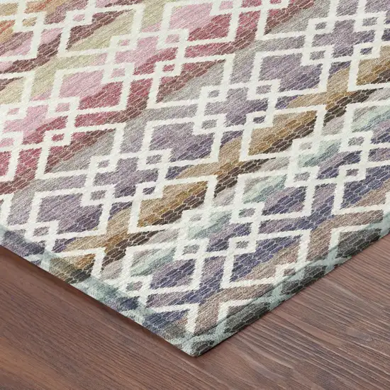 Ivory And Chocolate Striped Washable Indoor Outdoor Area Rug Photo 5
