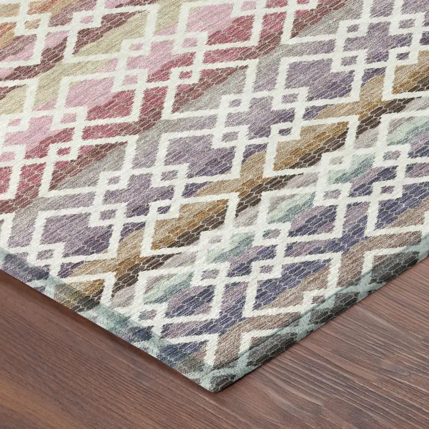 Ivory And Chocolate Striped Washable Indoor Outdoor Area Rug Photo 5